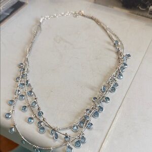Beautiful Anne Klein blue crystals 18” necklace. Never worn